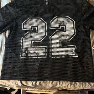 Black Mesh Jersey with White Number 22